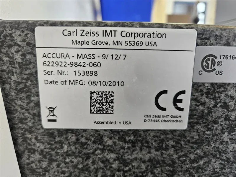 2010 ZEISS MASS ACCURA 9/12/7 | Coordinate Measuring Machines