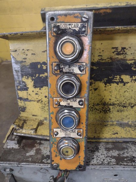 20,000 LB 10 TON X 48&quot; RED BUD (RBI) MOTORIZED COIL REEL / UNCOILER &amp; STRAIGHTENER FEED LINE: STOCK #15277