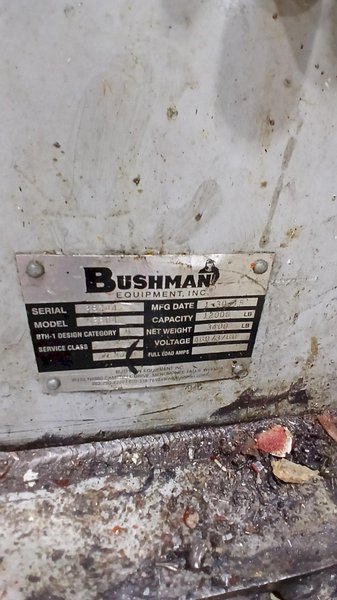 12,000 LB BUSHMAN MODEL #9604 MECHANICAL COIL FLIPPER UPENDER: YOBRO #26213