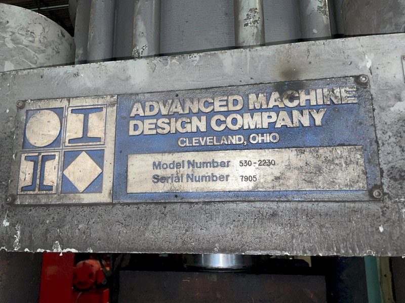 5" AMD MODEL #530-2230 AUTOMATIC HYDRAULIC BAR &amp; BILLIT SHEAR WITH 20' AUTO FEED STOCK #3050