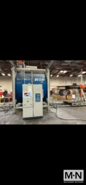 2 ARM ROTOLINE MODEL DC3.00XT ROTATIONAL MOLDING MACHINE MFG 2000