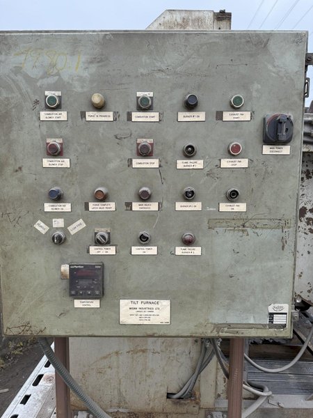 2009 Midan Industries 1000# motorized nose pour furnace with gas system , blower and controls