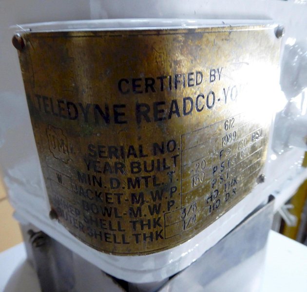 Teledyne Readco Laboratory Mixer Model 107673, 1 Quart Capacity, Stainless