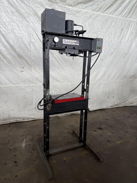 25 TON SAVAGE PNEUMATIC H-FRAME PRESS. STOCK # 0559925