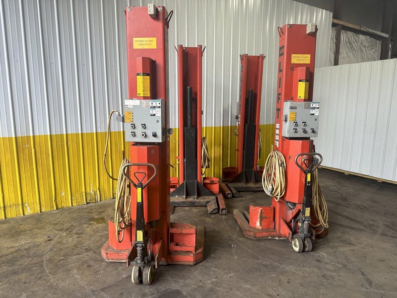 (4) 18,000 LB ALM MODEL #WE-18-4 HEAVY DUTY ELECTRIC MOBILE COLUMN LIFT JACKS: STOCK #18439