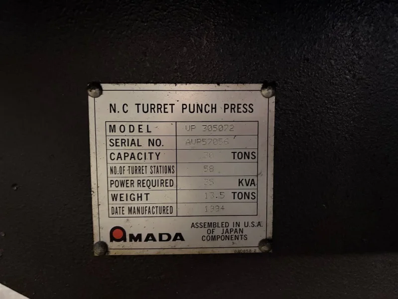 Amada VIPROS 357 CNC Punch Press – 30 Ton – 56 Station – Heavy Duty