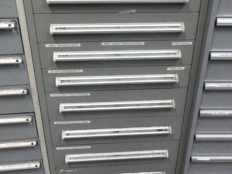 9 Drawer Heavy Duty Cabinet with Fasteners, Nuts, Bolts, Washers- Auction Item