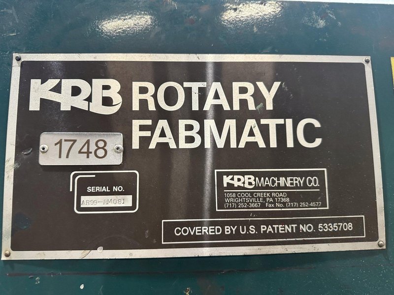 KRB ROTARY FABMATIC REBAR STIRRUP BENDER: STOCK #18016