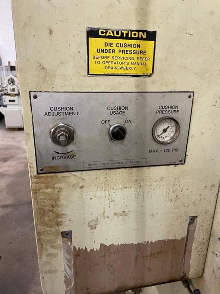 Cincinnati Model 75 OBS 75 Ton Hydraulic Gap Frame Press, 8" Stroke, Die Cushion, Cincinnati Tonnage and Position Controls