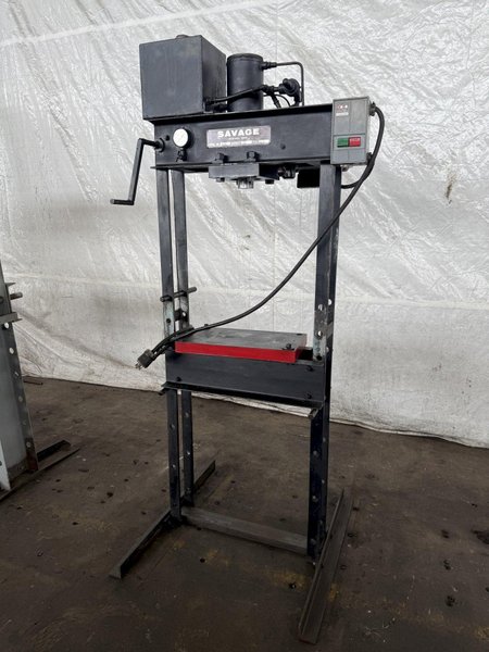 25 TON SAVAGE PNEUMATIC H-FRAME PRESS. STOCK # 0559925