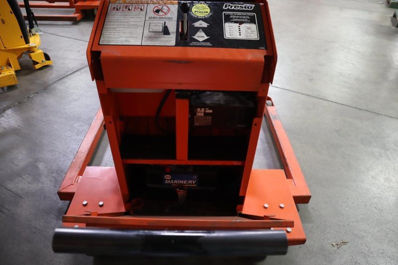 Presto WPS5036-20 Electric Stacker Lift Truck, 2,000# Cap, 36&quot; Lift Height, 42&quot; Forks, 50&quot; Between Outriggers, 12 Volt Battery and Charger- Auction Item