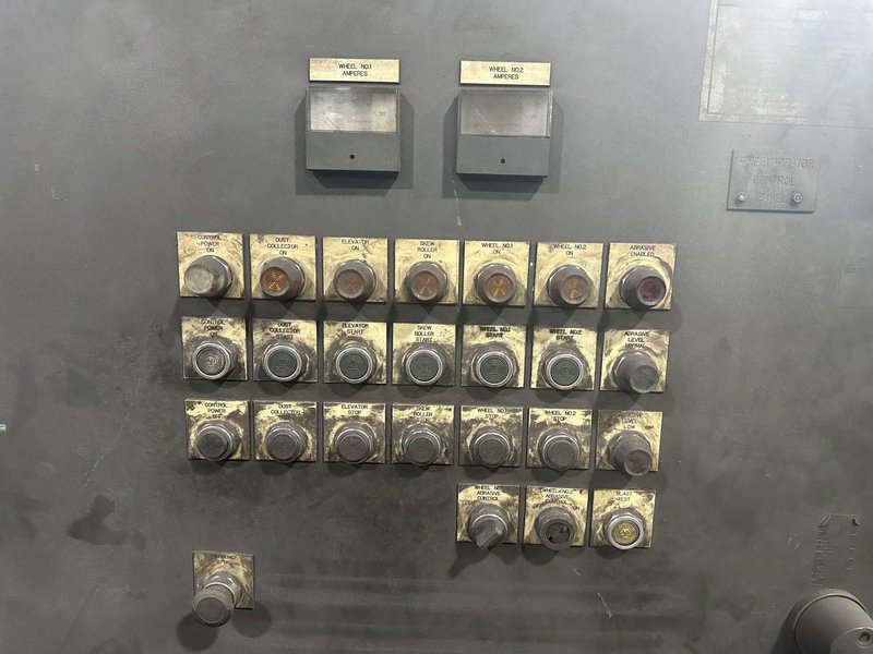 6&quot; X (2) 15 HP WHEEL WHEELABRATOR &quot;SKEW ROLL PIPE &amp; BAR&quot; SHOT BLAST BLASTER SYSTEM: STOCK #20002