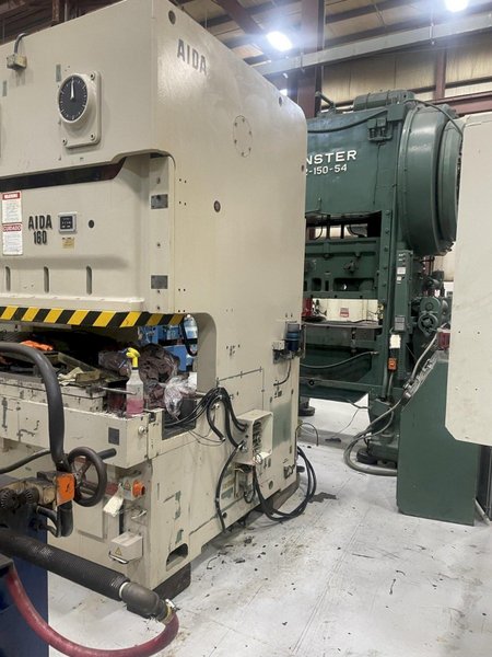 160 ton Aida (Metric) Used Metal Stamping Press Model# NC2-160 (1) Double Crank Gap Press For Sale, Year 1995
