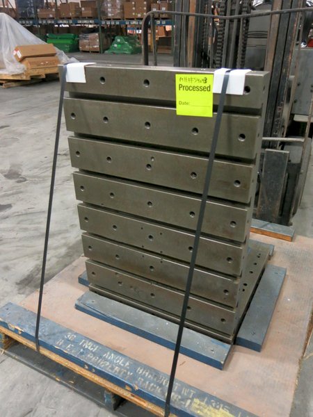 Machined Angle Plate - 24-1/2&quot; w x 36&quot;&#039; Ht. Face, Base 24-1/4&quot; x 24-3/4&quot; Wide (Approx) - T-Slots and Drilled/Tapped (Pair)