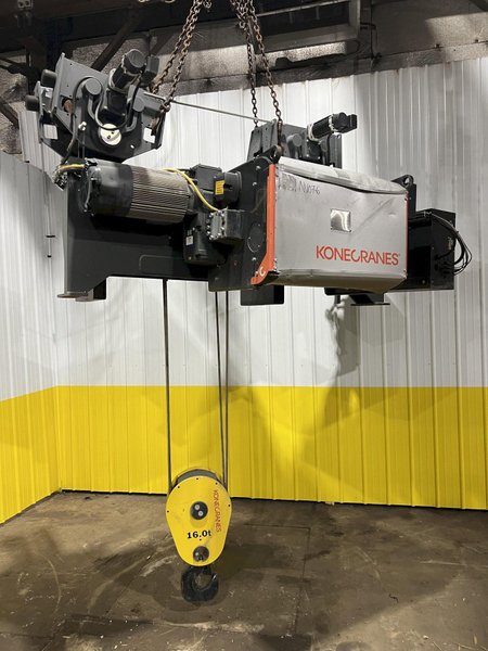 17.5 TON (2014) KONE-CRANES MODEL #CXT60410160P75GGN0S SINGLE GIRDER OVERHEAD CRANE HOIST &amp; TROLLEY: STOCK #18633