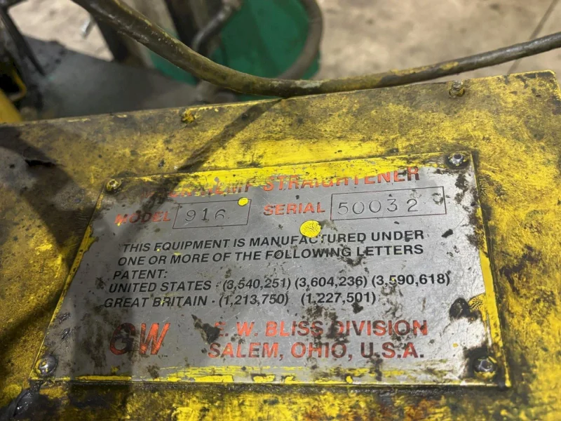 7/8" BLIS/MACK-HEMP #916, 6-ROLL ROTARY TUBE STRAIGHTENER