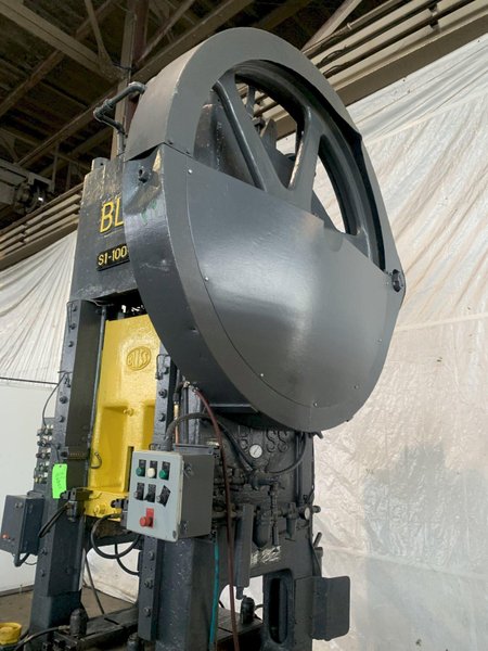 100 TON BLISS S1-100-24-30 STRAIGHT SIDE PRESS. STOCK # 1263020