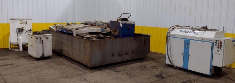 5&#039; x 13&#039; JET EDGE (2013) MODEL #5X13-MR GANTRY RAIL WATERJET CUTTING TABLE, WITH IP-60-50 INTENSIFIER PUMP: STOCK #19309