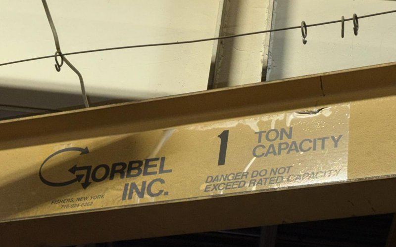 12" X 12' X 12' 1-TON GORBEL JIB CRANE. STOCK # 0545826