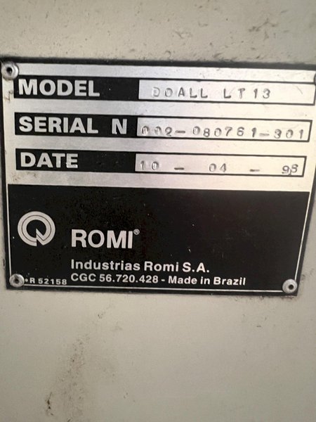 13" X 60" DOALL MODEL #LT13 ENGINE LATHE, 1-9/16" HOLE: STOCK #21726