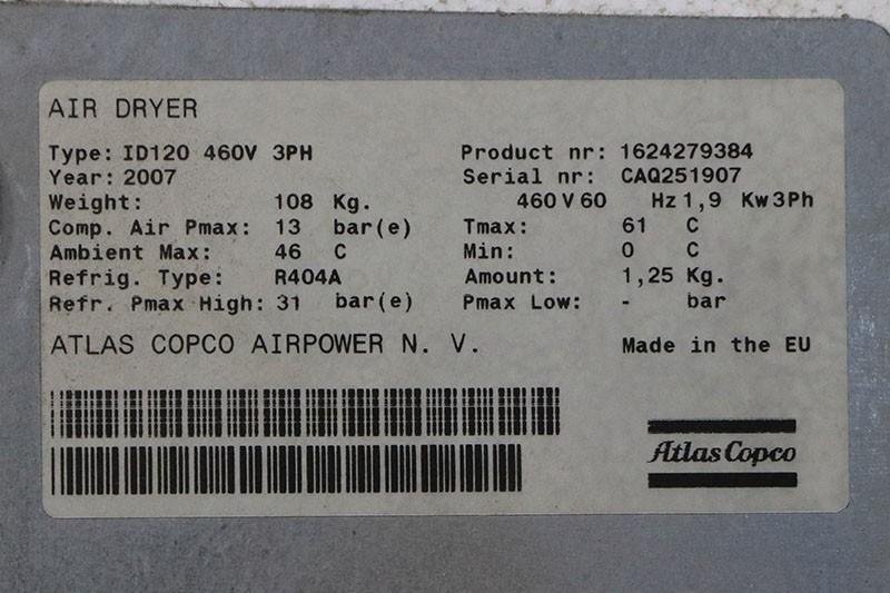 ATLAS COPCO Rotary Screw Air Compressor, Model GA37 VSD