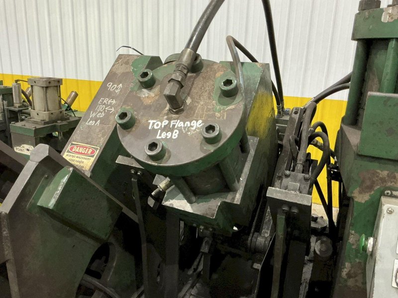 6" x 6" x 1/2" CONTROLLED AUTOMATION MODEL #ABL-74 AUTOMATIC ANGLE PUNCH &amp; SHEAR LINE: STOCK #24935