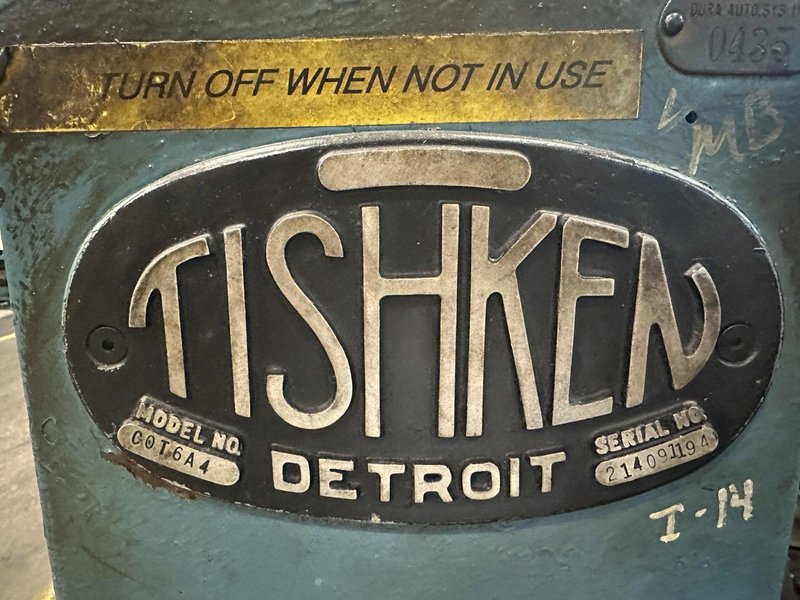 18 TON TISHKEN MODEL #COT6A4 6-WAY ADJUSTABLE CUTOFF PRESS: STOCK #15341