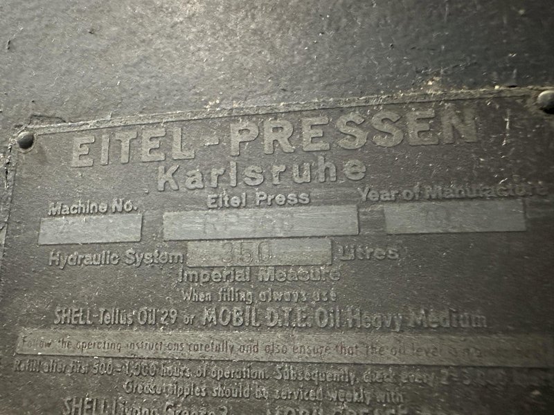 160 TON EITEL MODEL #RP160 HYDRAULIC C-FRAME PRECISION STRAIGHTENING PRESS: YOBRO #18216