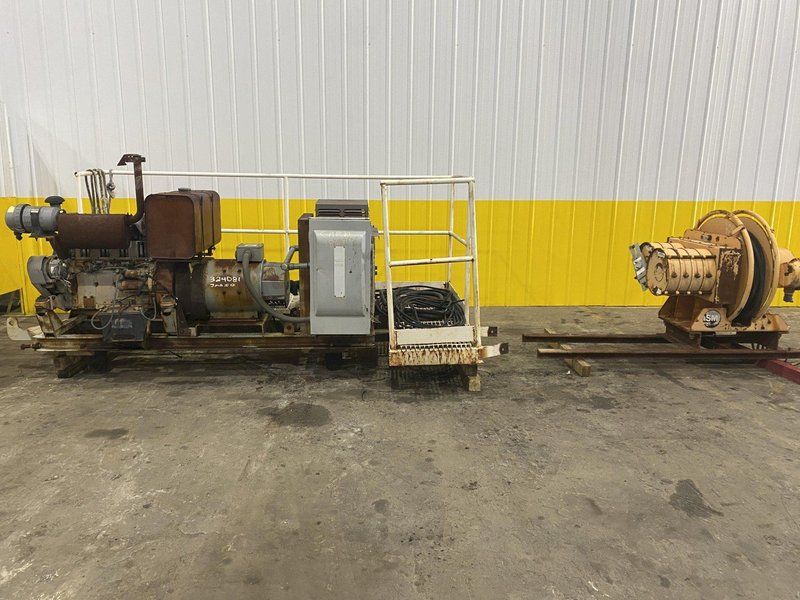 53 TON (107,500 LBS) BUSHMAN MODEL #MT420 TELESCOPING MAGNETIC LIFTING SPREADER BEAM  W/ OHIO MAGNETICS DIESEL GENERATOR: STOCK #20419