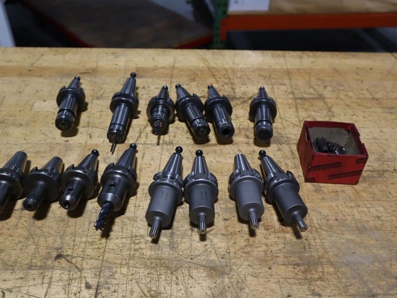 BT30 (14pcs) Tool Holders, (6) Nikken SK10 Collet Type with Extra Collets, (4) End Mill Holders, (4) .375 Pin Headed- Auction Item