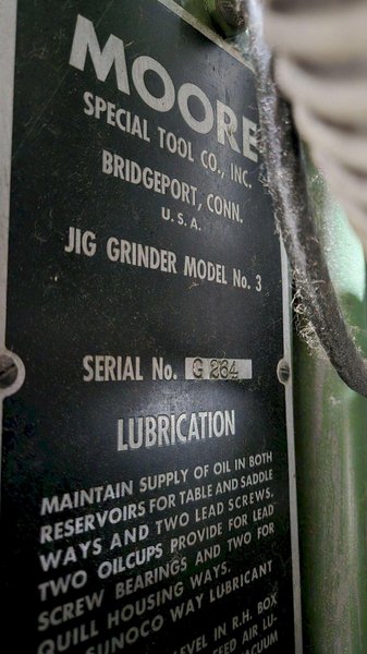 MOORE #3 JIG GRINDER USED