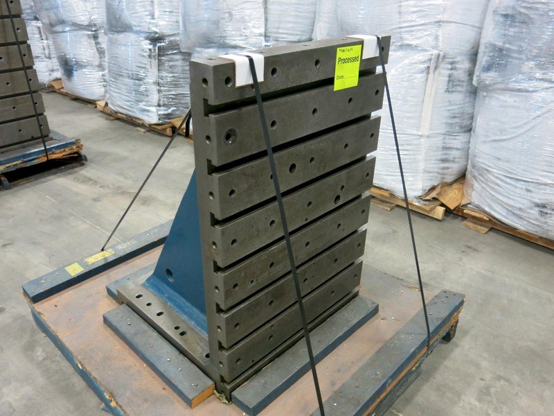 Machined Angle Plate - 24-1/2&quot; w x 36&quot;&#039; Ht. Face, Base 24-1/4&quot; x 24-3/4&quot; Wide (Approx) - T-Slots and Drilled/Tapped (Pair)