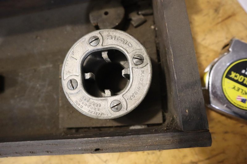 Rigid Hand Pipe Threader with Dies and Wood Case- Auction Item