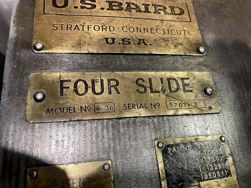 1/4&quot; X 36&quot; US BAIRD MODEL #4-36 FOUR SLIDE WIRE FORMING MACHINE: STOCK #15697