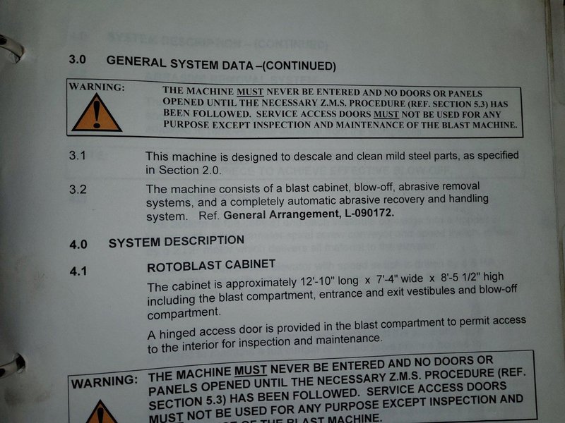 4 WHEEL PANGBORN MODEL #ES-1821-109 ROTOBLAST STRUCTURAL STEEL BLAST MACHINE: YOBRO #24788