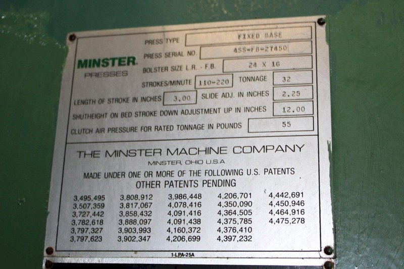 32 TON MINSTER GAP PRESS