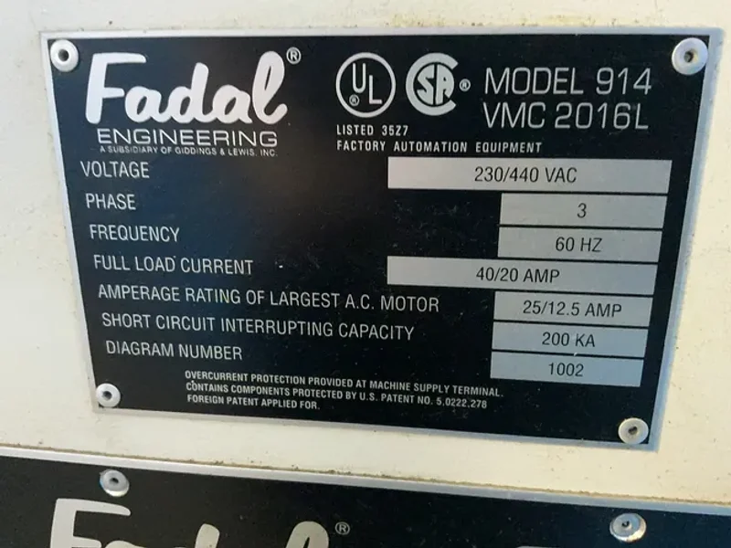 FADAL CNC VMC   -  904-11 / VMC 2016L