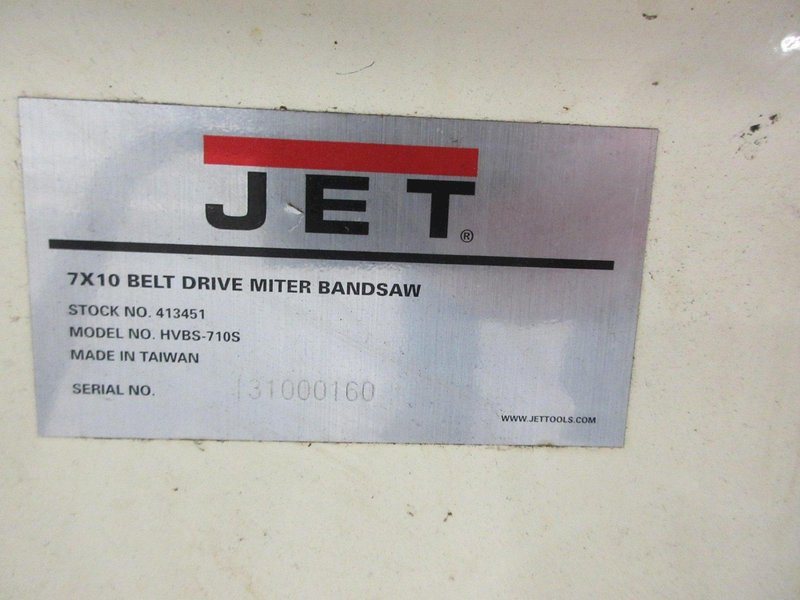 Jet HVBS-710S 7x10-1/2 in. Mitering Horizontal/Vertical Bandsaw, on Portable Steel Base, - Auction Item