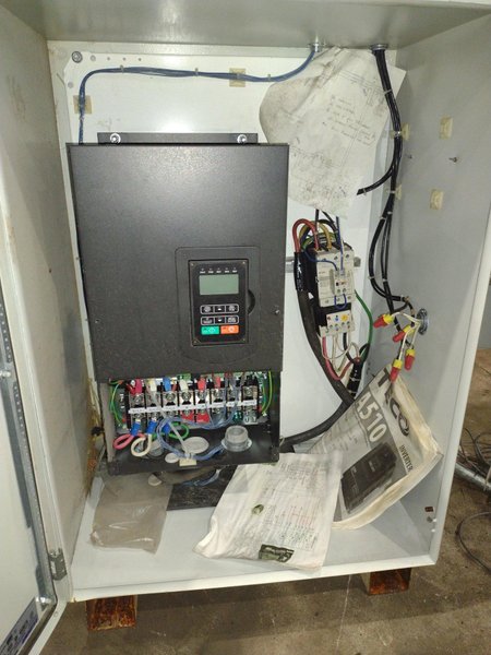 48” WIDE x 30 HP MECHANICAL IN-LINE COIL PRESS &amp; SHEAR WITH PLC VARIABLE SPEED DRIVE: STOCK #22968