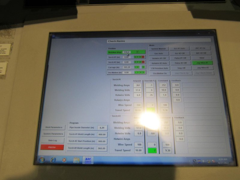 USED, 42&#039; TRIPULSE DUAL HOT WIRE GTAW PIPE CLADDING SYSTEM