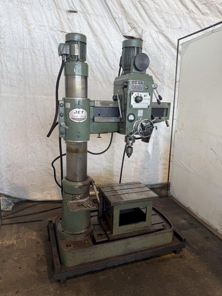3' X 8" JET MODEL JRD-700 RADIAL ARM DRILL. STOCK # 1111425.
