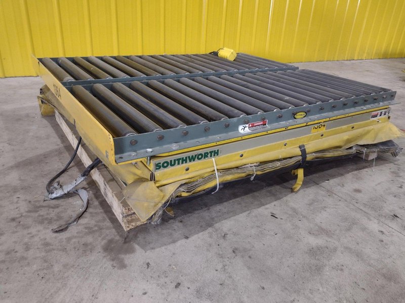 5' X 21" 3500 LB SOUTHWORTH DOUBLE ROLLER TOP LIFT TABLE: STOCK #20922