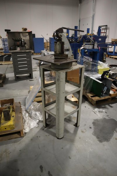 Di-Acro No. 2 Manual Hand Operated Corner Notcher on Heavy Duty Floor Stand- Auction Item