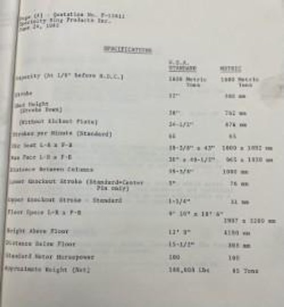 1600 TON, ERIE FORGE PRESS