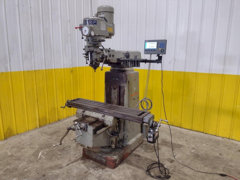 3 HP SHARP VERTICAL RAM TYPE KNEE MILL DRO &amp; POWER FEED : YOBRO #25318