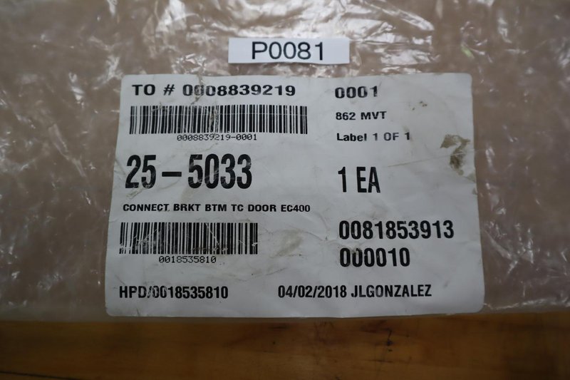 Used Haas 25-5033 Connect Bracket Bottom TC Door EC400