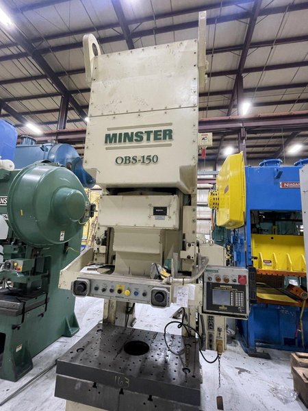 150 ton Minster Model# OBS-150 Mechanical Metal Stamping Press For Sale, Year 2000