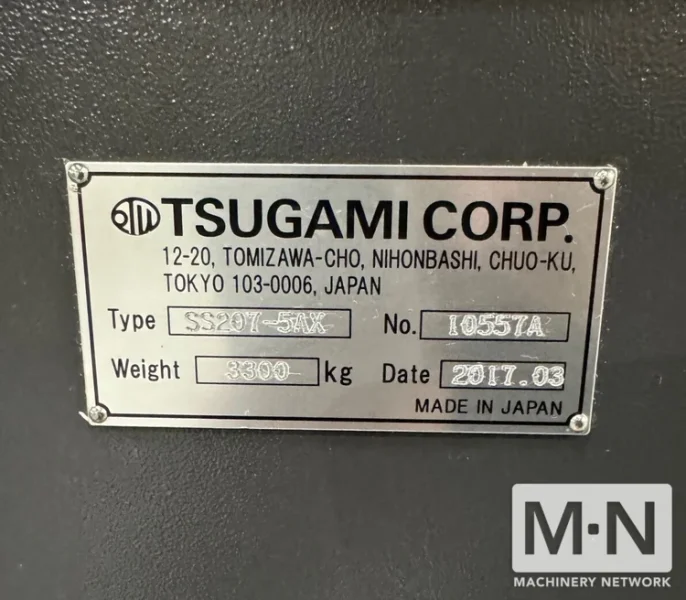 Tsugami SS207-5AX CNC Swiss Lathe, 2017 w/ Laser