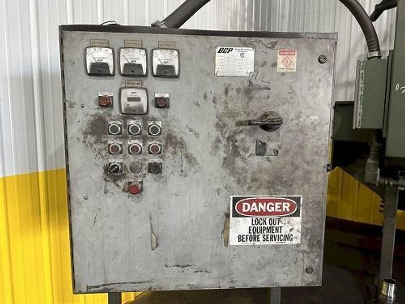 BCP MDL #A4-7620 3-WHEEL PASS THROUGH BLAST MACHINE, RECLAIM &amp; DUST COLLECTOR