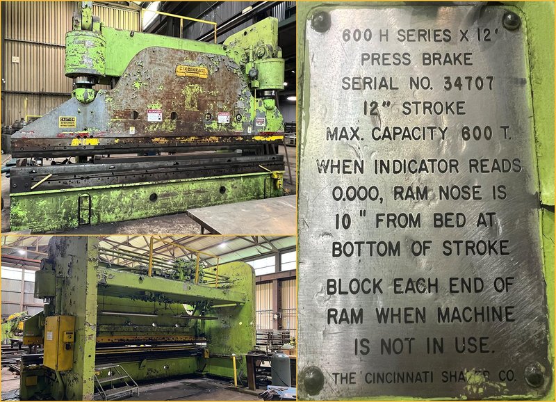 600 TON X 18' CINCINNATI MODEL #600H HYDRAULIC PRESS BRAKE: STOCK #18650